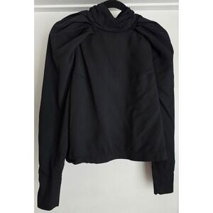 Carven Women's Blouse Size 36 Black Viscose Blend Made in Bulgaria Whimsigoth